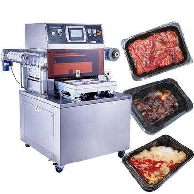 do aferidor pronto da bandeja do vácuo da refeição da máquina de embalagem do vácuo da pele do alimento cozido máquina pronta da selagem do vácuo da refeição